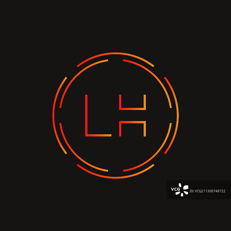L、H字母Logo设计模板（抽象风格）图片素材