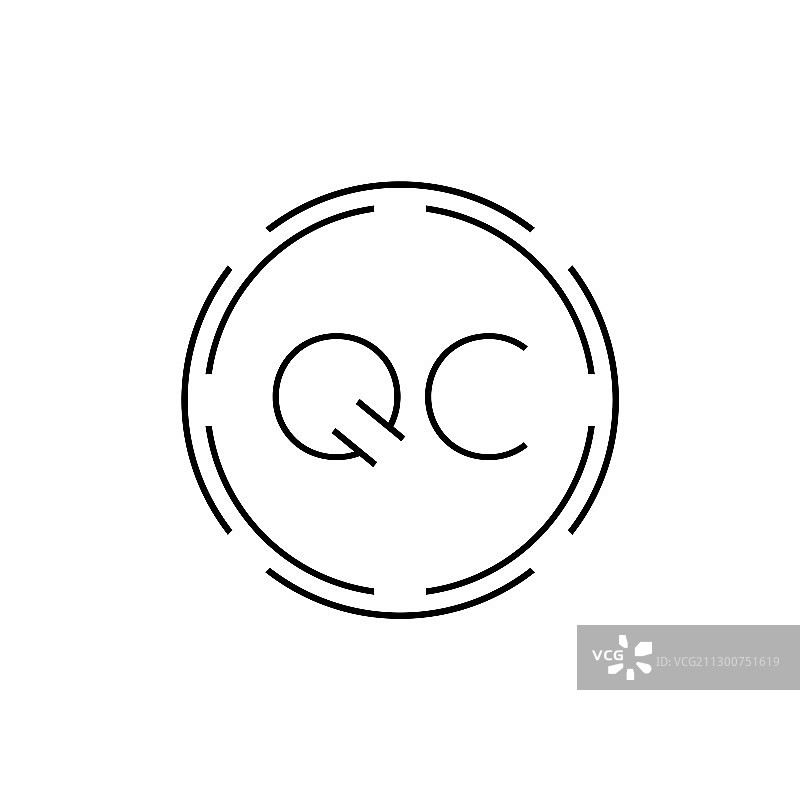 字母QC标志设计数字模板图片素材