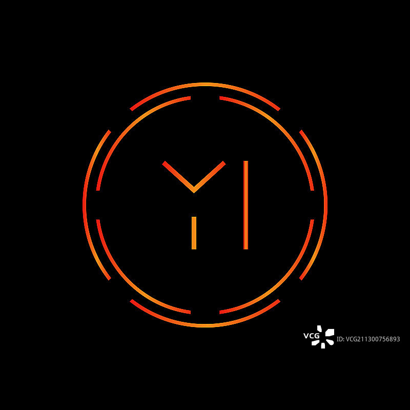 创意圆形“yi”首字母logo设计模板图片素材