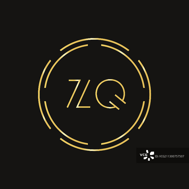 字母ZQ数字圆形Logo设计模板图片素材