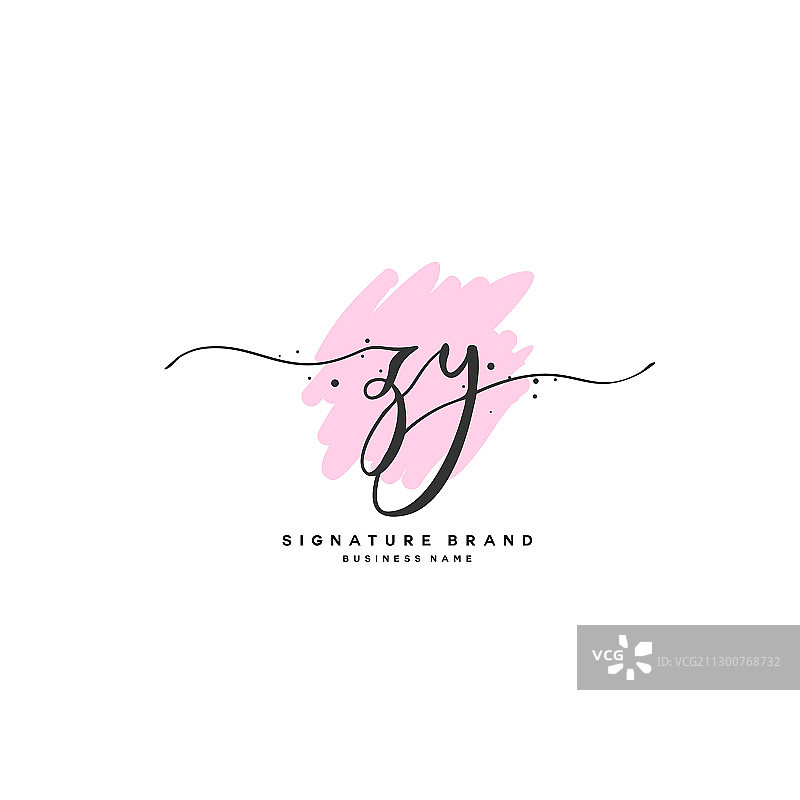 ZY首字母手写签名设计图片素材