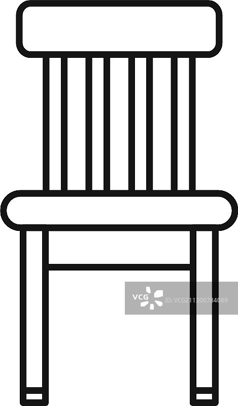 木质古典椅子图标轮廓风格图片素材