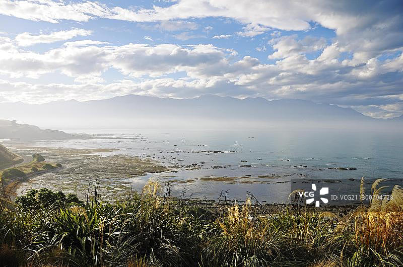 凯库拉半岛海岸，凯库拉向海山脉，新西兰南岛图片素材
