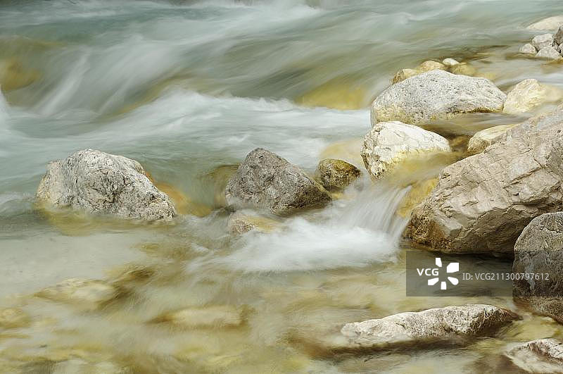 斯洛文尼亚索卡河谷的索卡河道图片素材