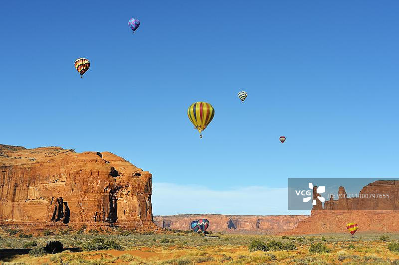 热气球，气球节，纪念碑谷，亚利桑那州，美国，北美图片素材