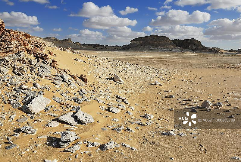 埃及法拉夫拉洼地白色沙漠风光图片素材