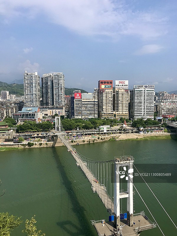 福建延平九峰山悬索桥图片素材