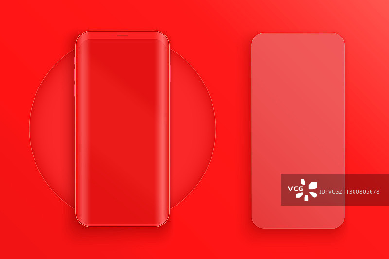 红色智能手机演示模型图片素材