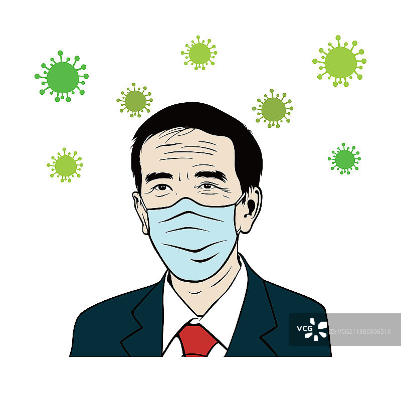 戴口罩的印度尼西亚总统佐科·维多多图片素材