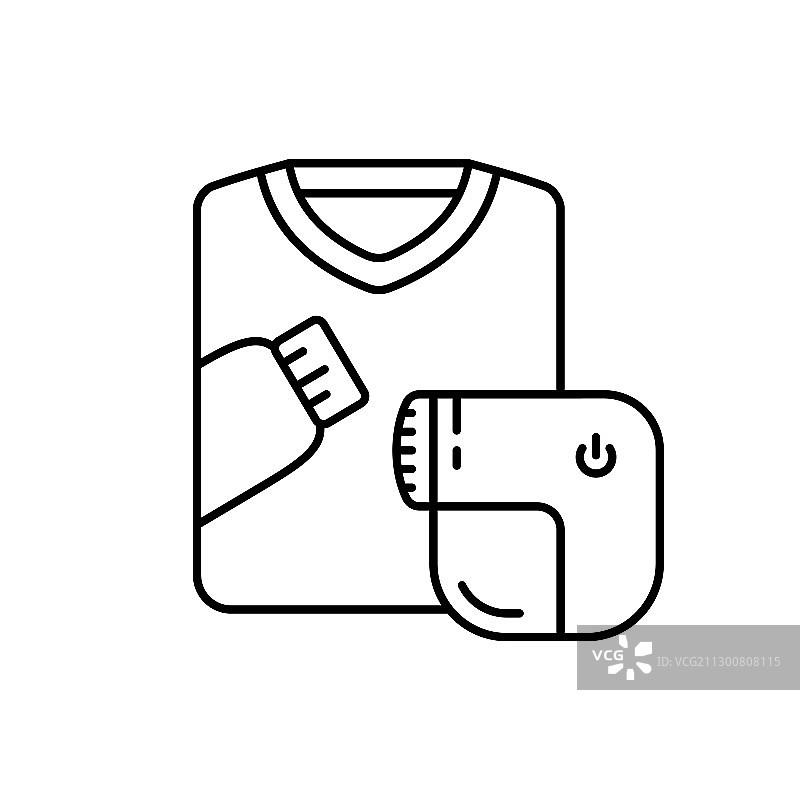 带毛衣线性图标的电动除毛器图片素材