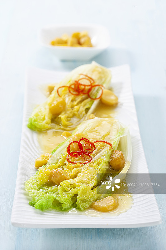 美食产品上汤板栗白菜图片素材