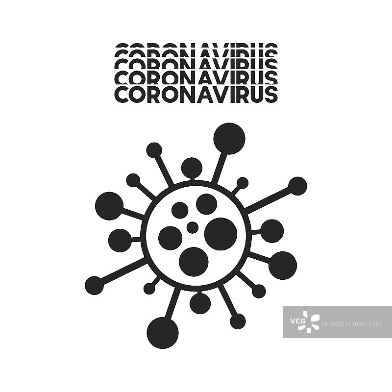 带有简约文字的卡通病毒图标图片素材