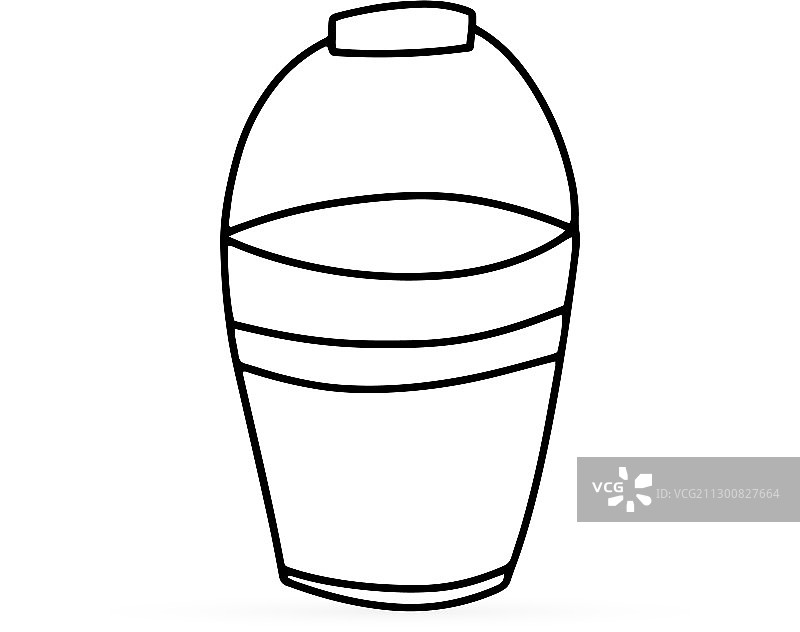 白色轮廓背景的涂鸦园艺图标图片素材