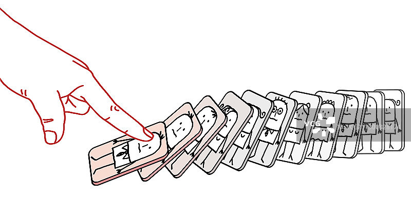 大手按下卡通小人图片素材