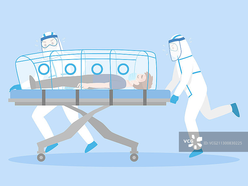 穿防护服医生转运病人图片素材