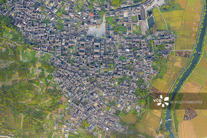 瞰南屏古镇图片素材