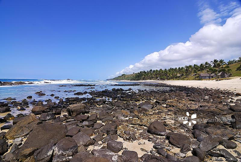 非洲马达加斯加圣玛丽亚岛的白色沙滩图片素材
