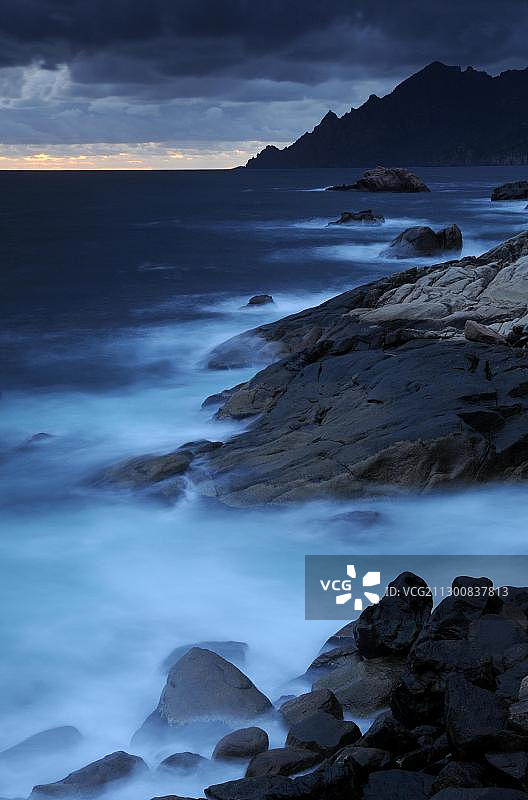 科西嘉岛波尔图海湾之夜图片素材