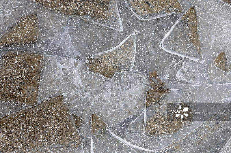 冰冻的水坑图片素材