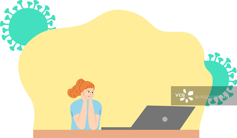 女人在笔记本电脑上看电影图片素材