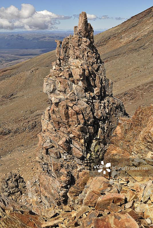 鲁阿佩胡山的尖峰，汤加里罗国家公园，新西兰北岛，大洋洲图片素材