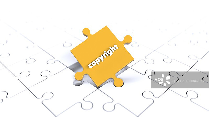 三维渲染版权英文单词拼图板块背景图片素材