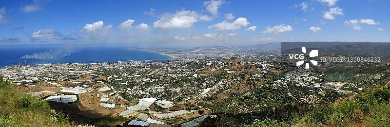 叙利亚巴尼亚斯海岸全景，中东，西亚，亚洲图片素材