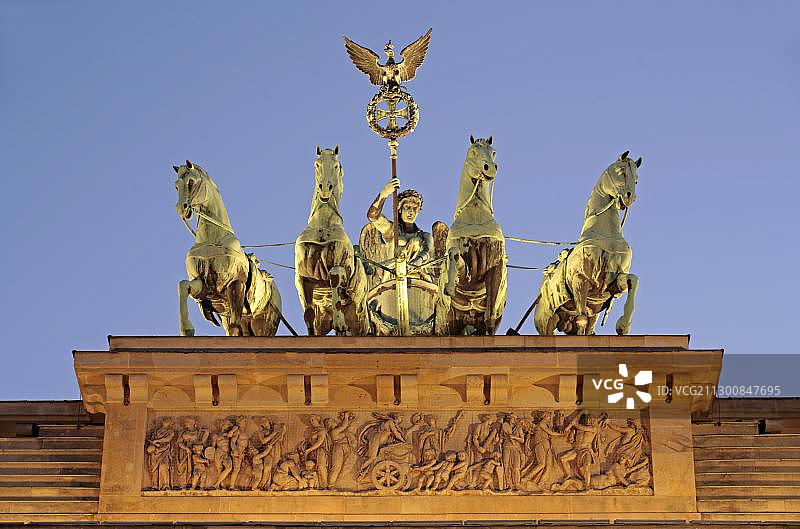 勃兰登堡门四马战车，柏林，德国，欧洲图片素材
