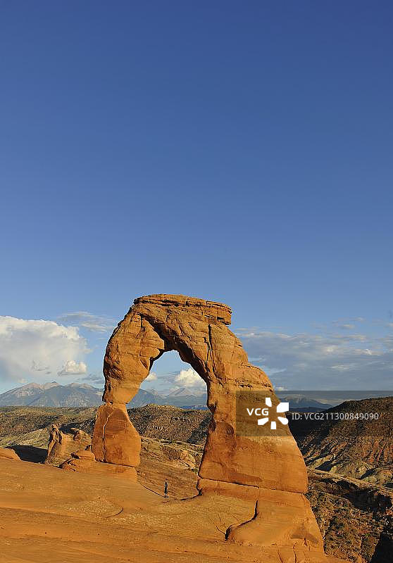 精致拱门，岩石拱门，拉萨尔山脉，拱门国家公园，摩押，犹他州，美国西南部，美利坚合众国，美国，北美图片素材