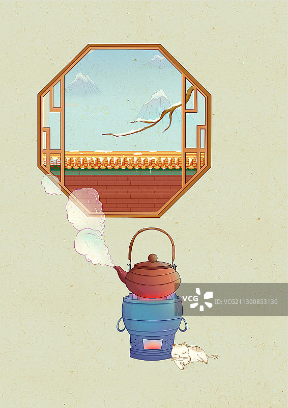 24节气冬至插画图片素材