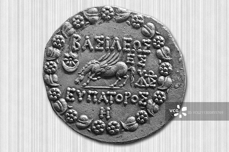 公元前330年的古希腊硬币图片素材