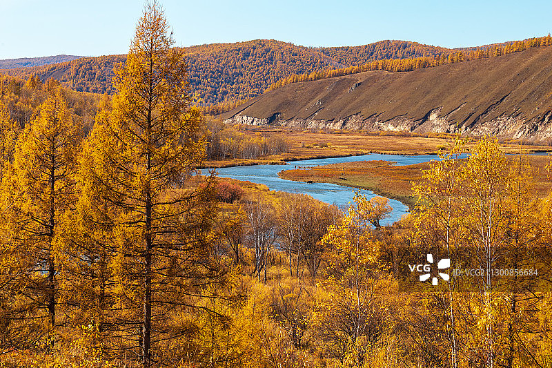 阿尔山国家森林公园哈拉哈河不冻河图片素材