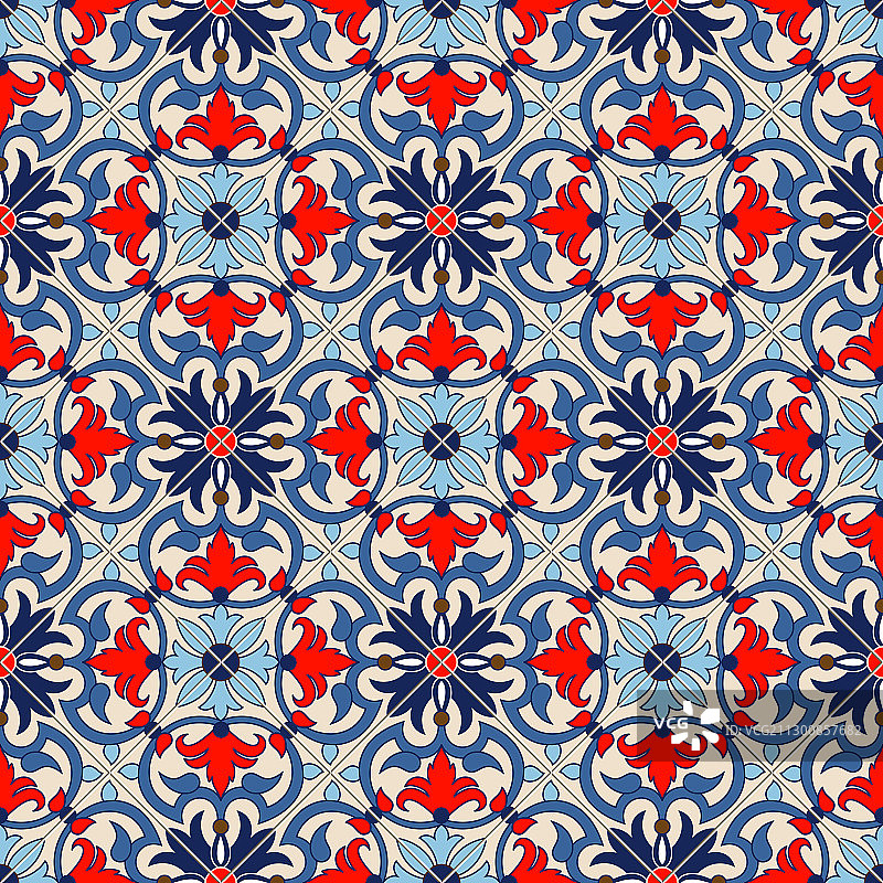白色彩色摩洛哥无缝图案图片素材