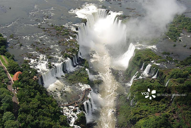 巴西伊瓜苏瀑布航拍图片素材