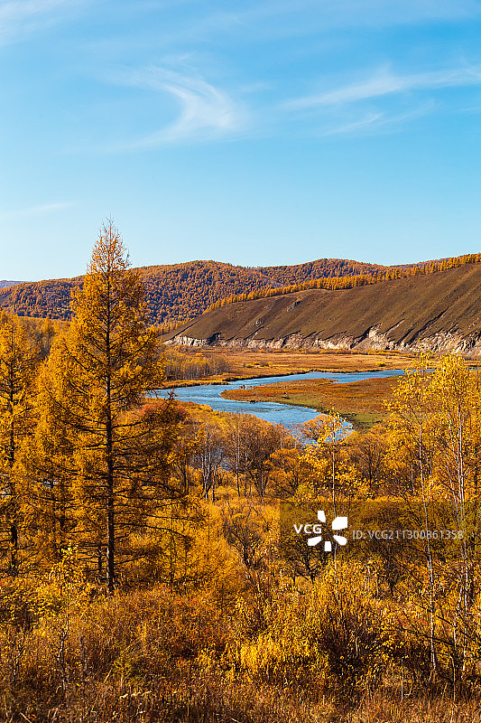 阿尔山国家森林公园哈拉哈河不冻河图片素材