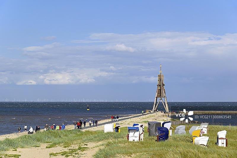 库格尔巴克：易北河和北海上的航标，德国库克斯哈芬的地标图片素材