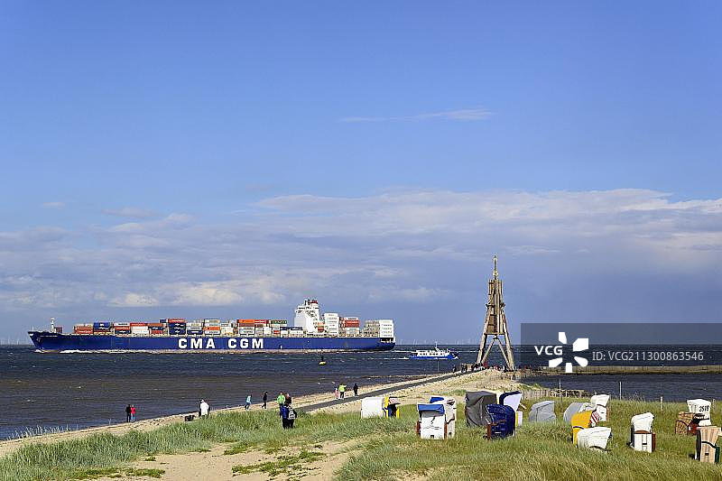 库格尔巴克：易北河和北海上的航标，德国库克斯哈芬的地标图片素材