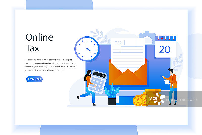在线税务申报着陆页图片素材