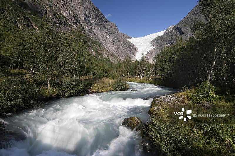 布里克斯达尔斯布林冰川，约斯特达尔斯布林国家公园，挪威松恩峡湾图片素材