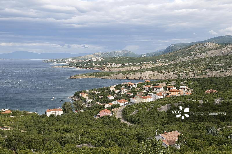 克罗地亚塞尼的克瓦内尔湾景色图片素材