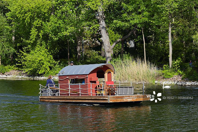 勃兰登堡尼德哈维尔的船屋，位于德国勃兰登堡市图片素材