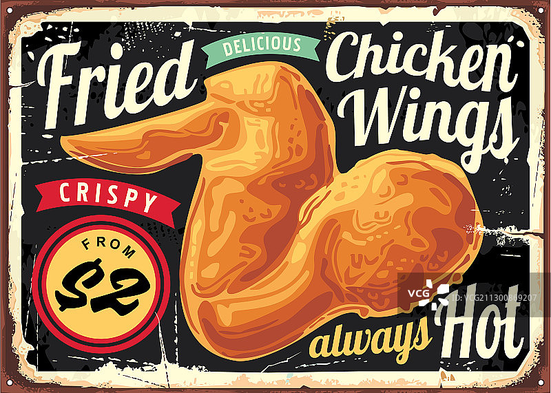 炸鸡翅餐厅招牌图片素材