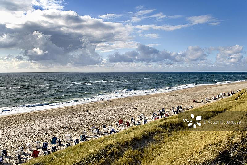 德国石勒苏益格-荷尔斯泰因州韦宁施泰特海滩与沙丘图片素材