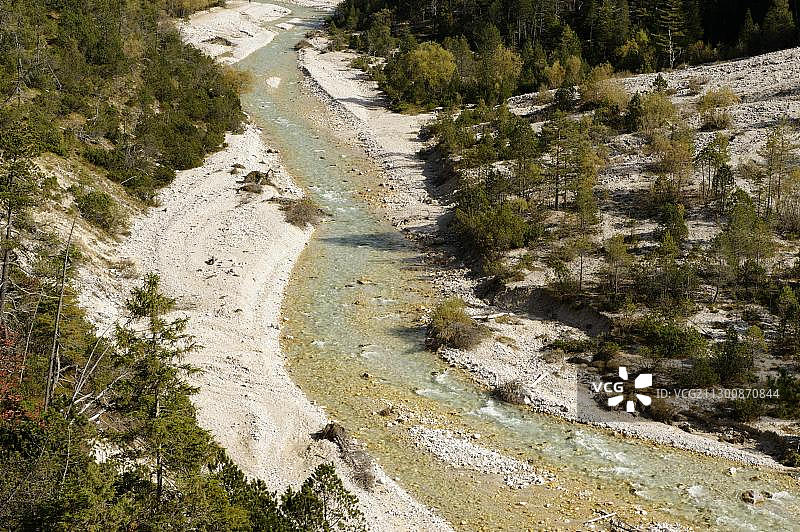奥地利蒂罗尔沙尼茨附近的卡尔文德尔伊萨尔山谷图片素材