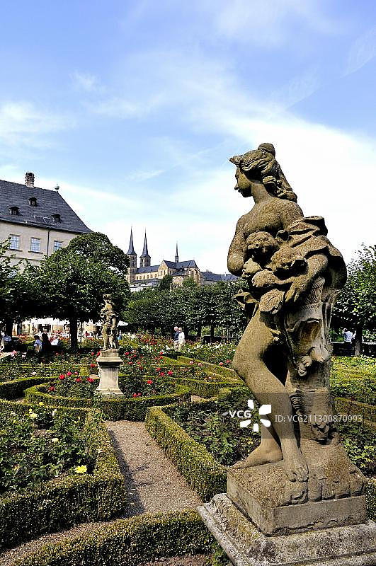 德国班贝格新王宫后的玫瑰园图片素材