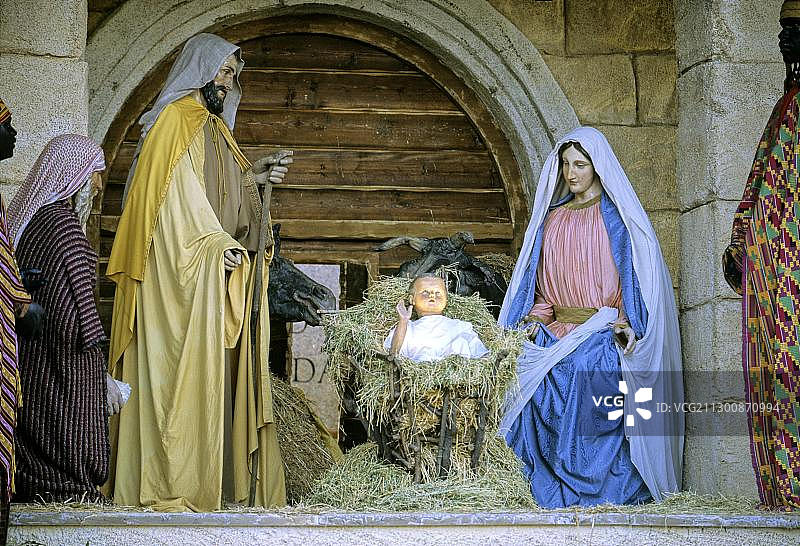 耶稣诞生场景，圣彼得广场，梵蒂冈，罗马，拉齐奥，意大利，欧洲图片素材