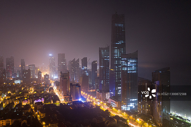 中国山东省青岛市市南区城市夜景图片素材