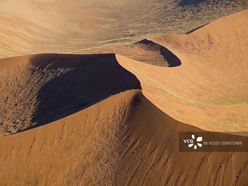 索苏斯维莱附近的沙丘，航拍照片，纳米比亚，非洲图片素材