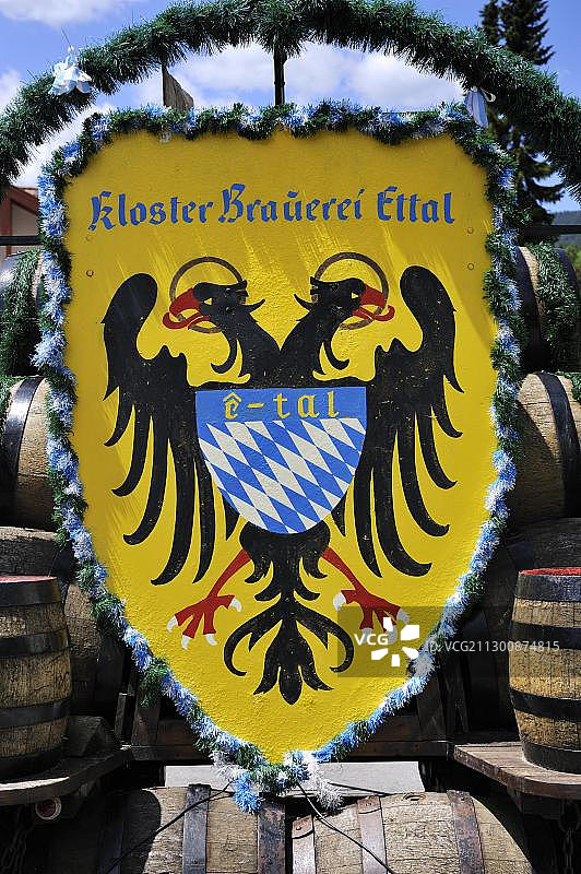 德国巴伐利亚州埃塔尔修道院啤酒厂的盾徽图片素材