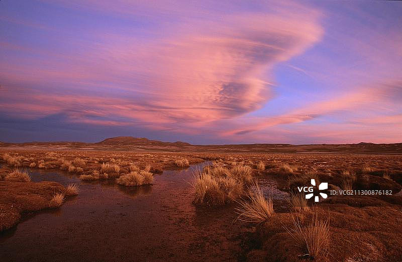 玻利维亚奥鲁罗高原日落图片素材